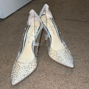 Jessica Simpson crystal clear heels